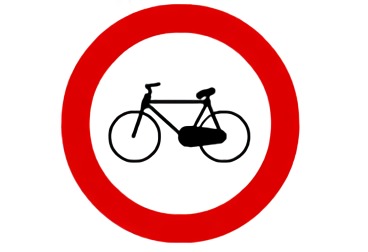 señal R-114 Entrada prohibida a ciclos