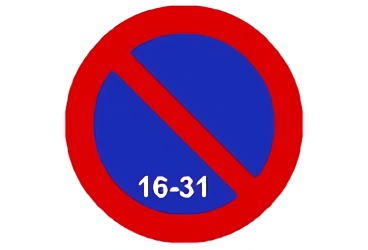 seÃ±al R-308d Estacionamiento prohibido la segunda quincena