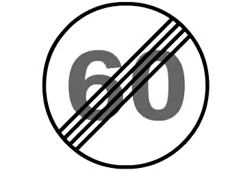 señal R-501 fin de la limitación de velocidad