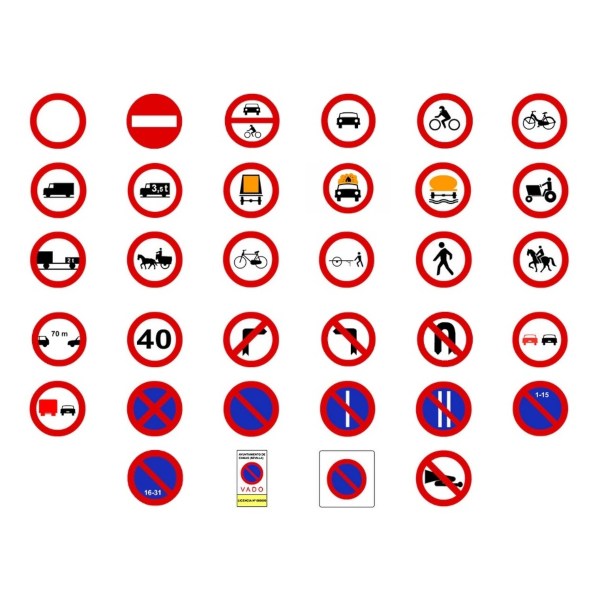 Señales de Prohibición de Tráfico de Aparcar y de Entrada 🥇
