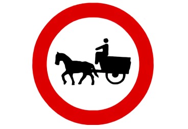 Señal R-113 Entrada prohibida a vehículos de tracción animal