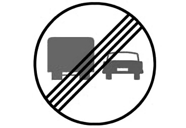señal R-503 fin de la prohibición de adelantamiento para camiones
