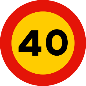 señal de obras TR-301-40 prohibición velocidad máxima a 40 km h