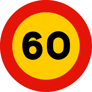 señal de obras TR-301-60 prohibición velocidad máxima a 60 km h