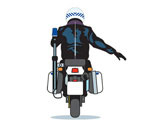 Cuando un agente, desde una motocicleta, extiende el brazo hacia abajo inclinado y fijo, tal como se ve en este dibujo, ¿qué deben hacer los conductores hacia los que se dirige la señal?.